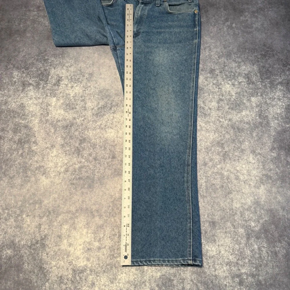 Vintage 70s Manhattan Jeans Mens Straight Leg Talon 42 Zip Crease USA Made 34x28